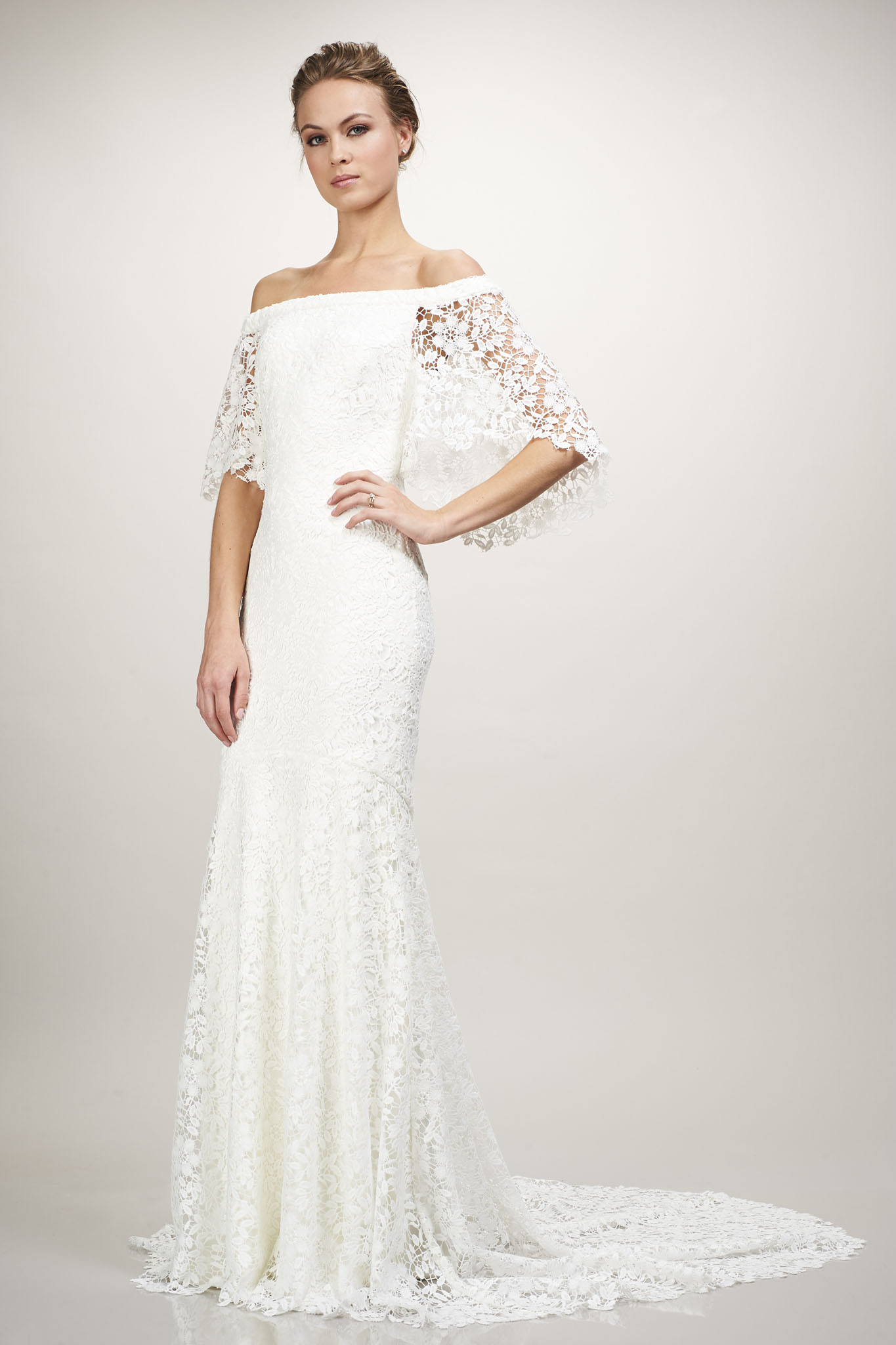 Wedding Dresses Perfect For Summer Fabulous Frocks Talia By Theia Is Another Lightweight And Breezy Dress For Summer Nuptials She An Ivory Silk Chiffon Handkerchief Hem Gown With Fly Away Ruffle
