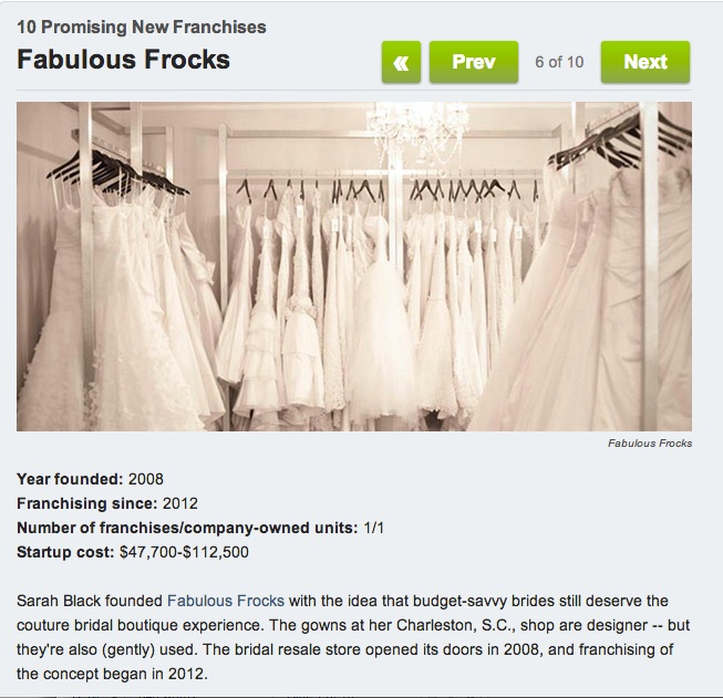 Entrepreneur 10 Promising New Franchises Fabulous Frocks Fabulous Frocks Bridal Franchise
